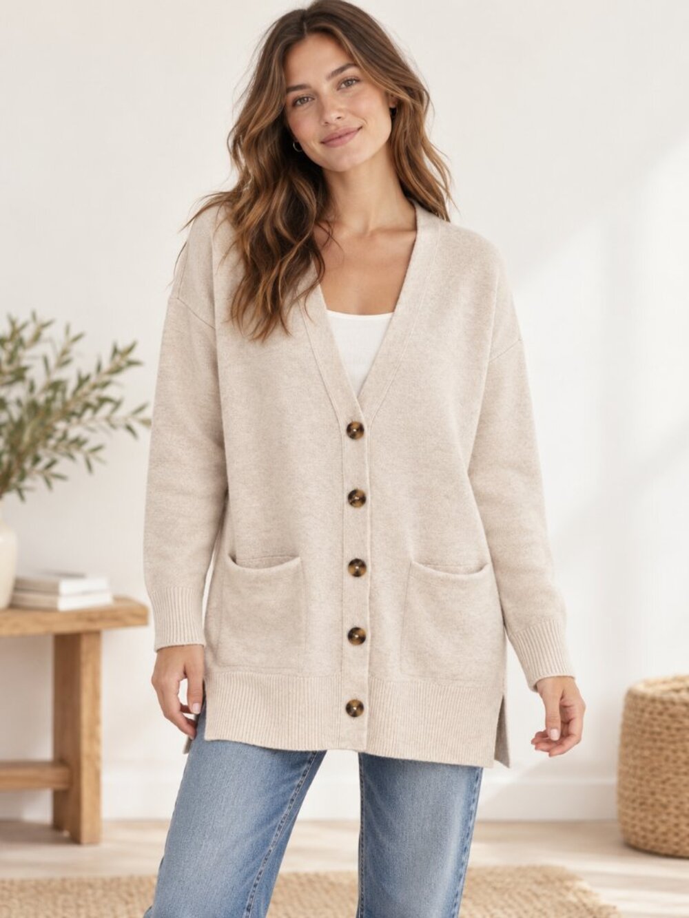 Madewell Ivory Button Front Long Cardigan Sweater XXS Style NB368